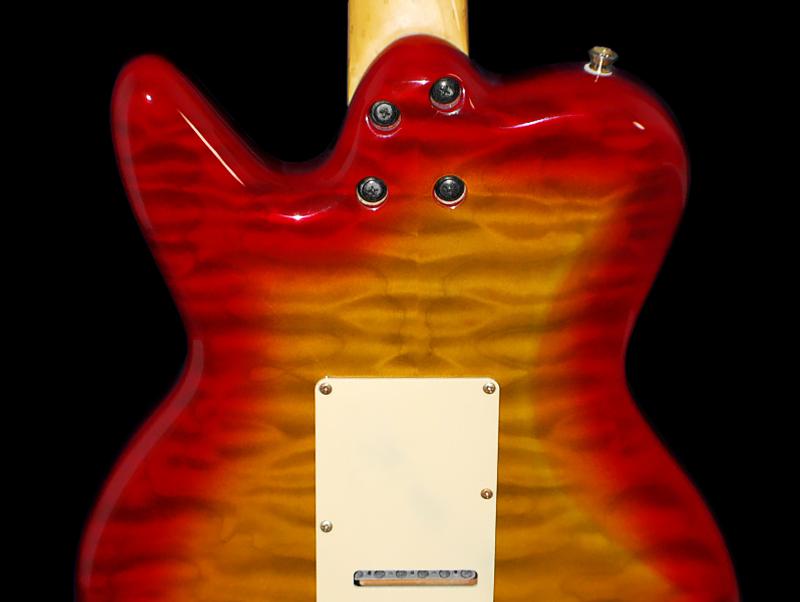 Back side of a TV650 Talman guitar